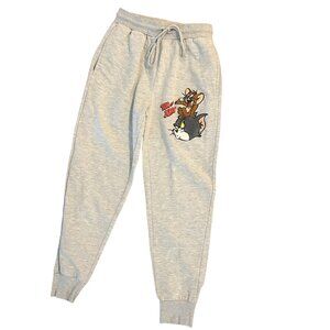 Tom and Jerry Embroidered Gray Sweatpants Joggers Juniors Size Small Juniors 3-5